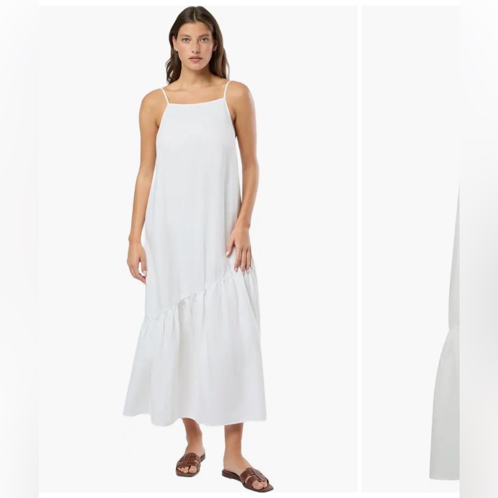 NWT ONIA Air Linen Square Neck Maxi Dress Women’s Medium White 6569